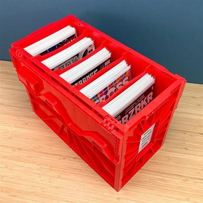 BCW BLACK Short Comic Book Bin Heavy Duty Stackable Plastic Box Holds 150 Bagged