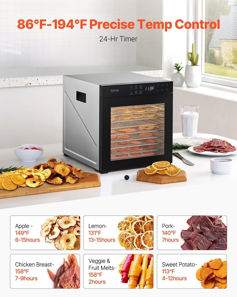 10-Layer 1000W Energy Saving Food Drying Machine with Digital Screen