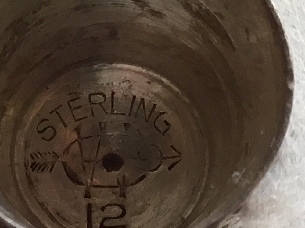 VINTAGE STERLING SILVER THIMBLE WEBSTER 12 FLOWER BORDER