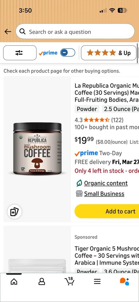 Instant Mushroom Coffee-35 Servings