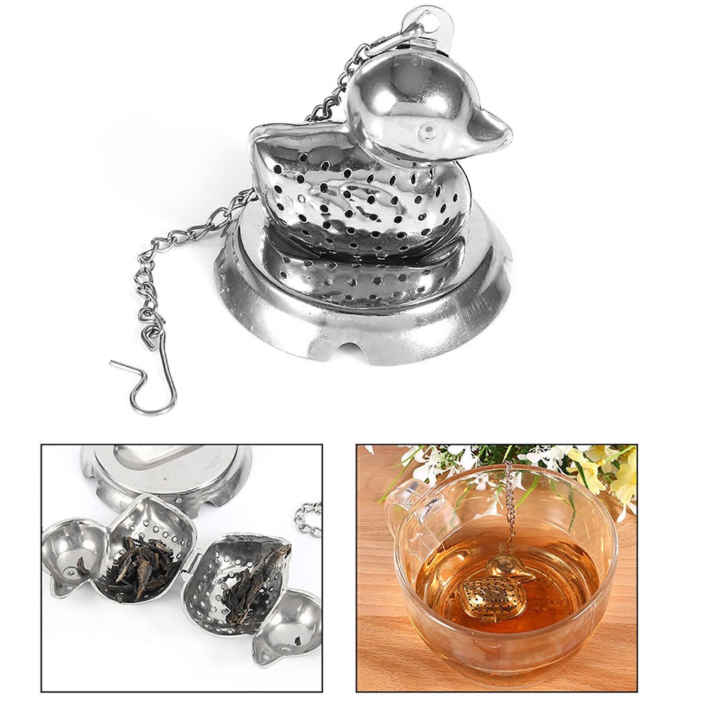 Stainless Steel Loose Tea Leaf Infuser Ball Strainer Filter Diffuser Herbal Duck