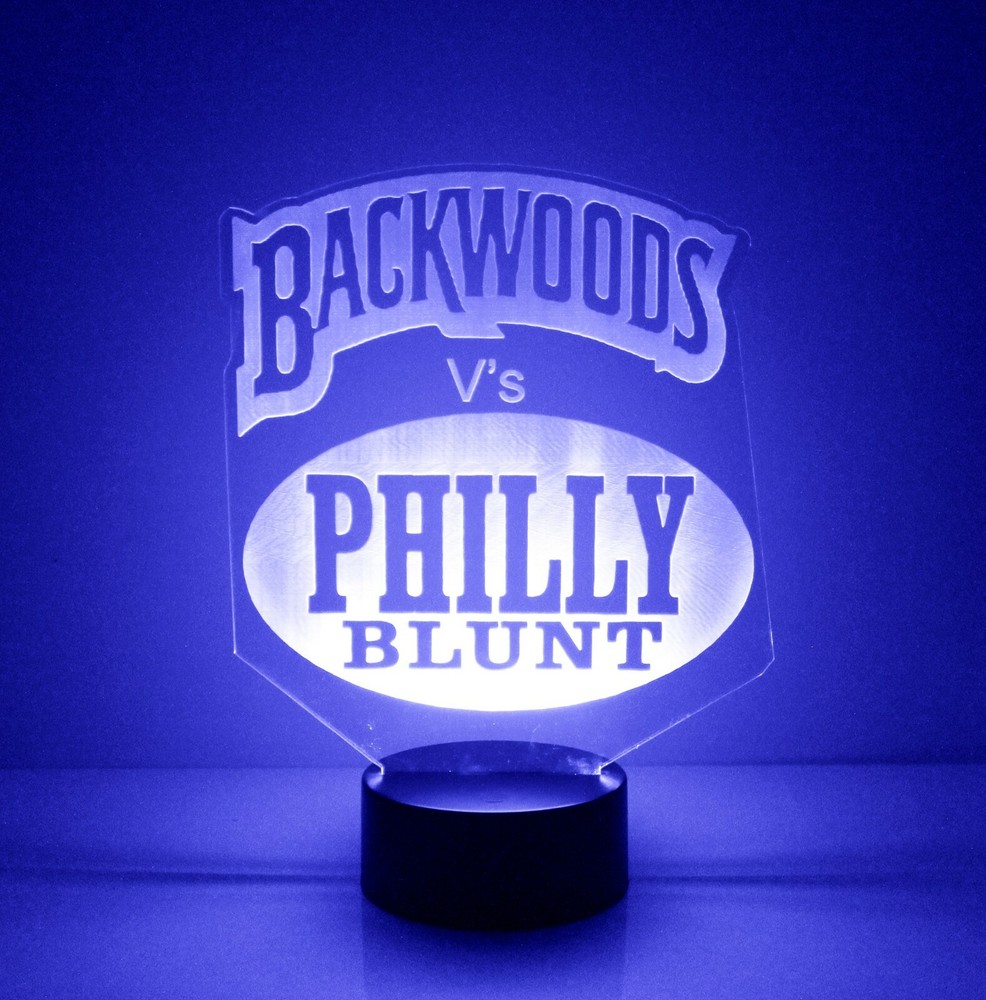 Backwoods - Philly Sign, Engraved LED Night Light Lamp with Remote Control Light