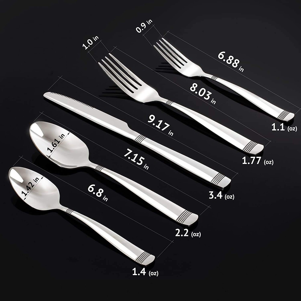 Elegant Design Flatware, Silverware Set for 8 persons, 40 Piece - Spoons, For...