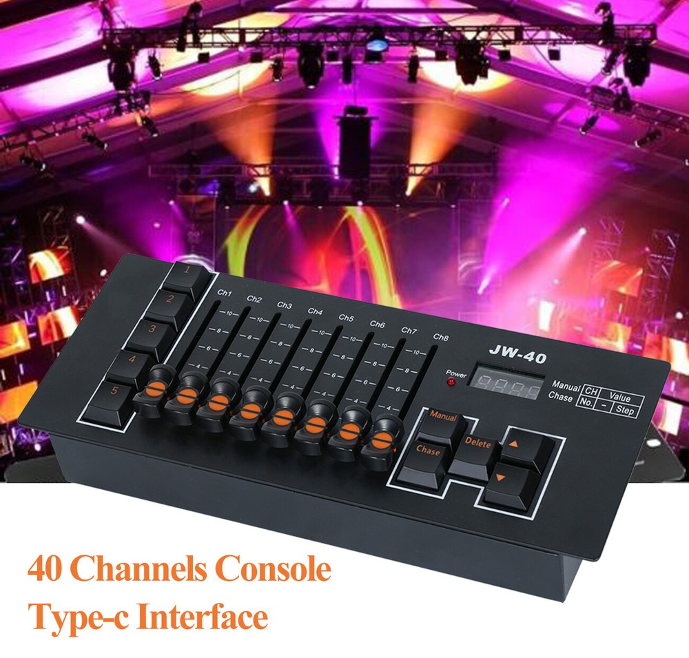 40 Channel DMX512 Controller Console Stage Party Lighting TYPE-C Battery Powered