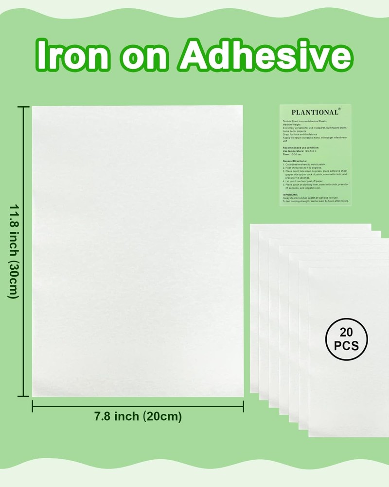 Double Sided Iron On Adhesive Sheets 20 Pcs Heavy Weight A4 Size Doublesided Pr