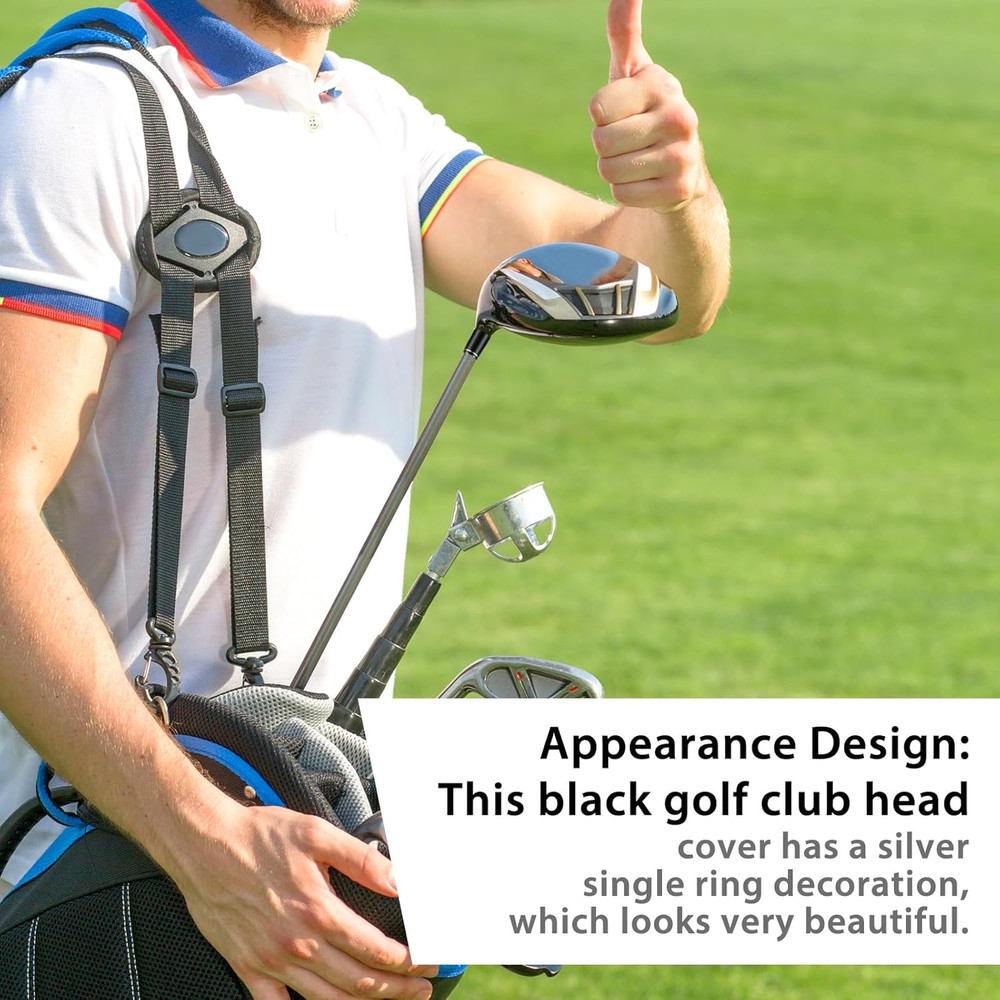 10 Pack .370 Golf Iron Ferrules Black with Single Silver Ring for Graphite/Steel