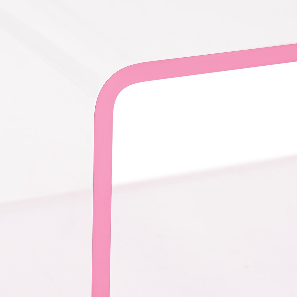 Wall-Mounted Bedside Table Acrylic Side Bookshelf Floating Nightstand 15kg max.