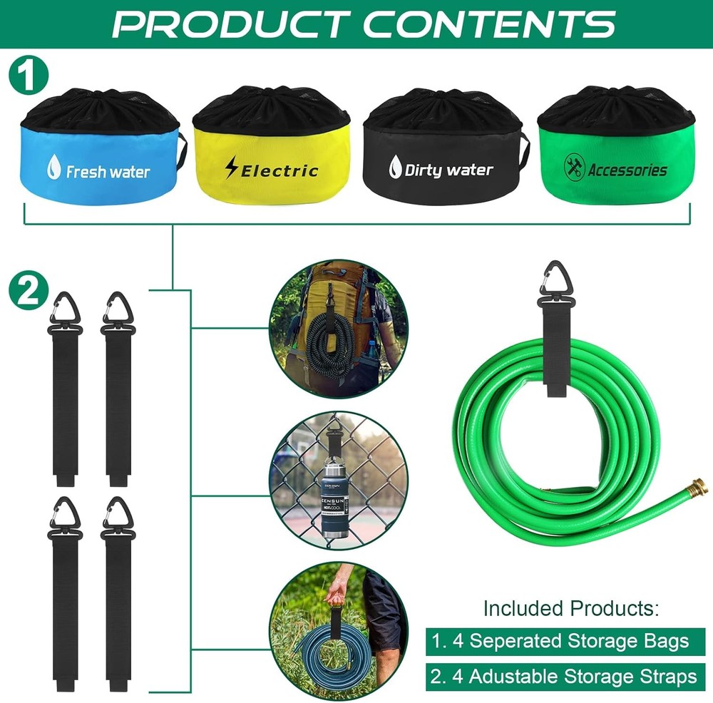 4 Pack RV Sewer Hose Storage,Waterproof Storage and Multicolor