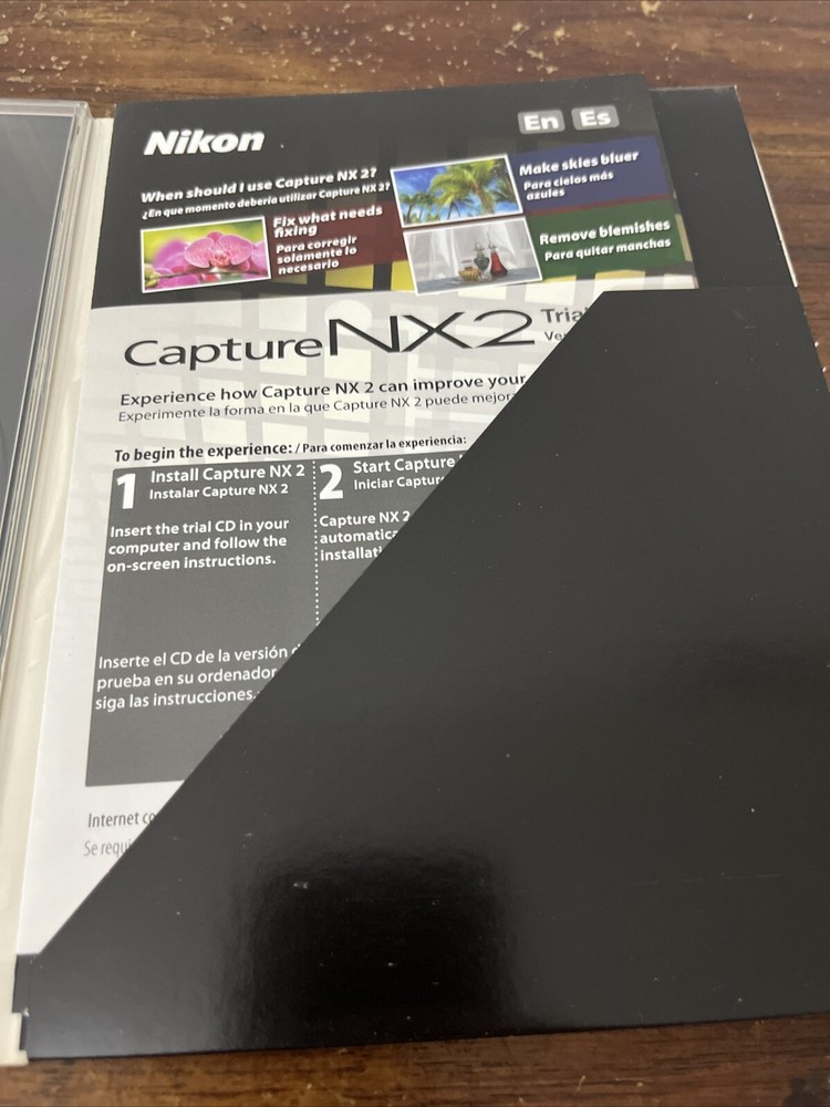 Nikon Capture NX 2 Camara Software CD Trial Version Windows & Mac Computer