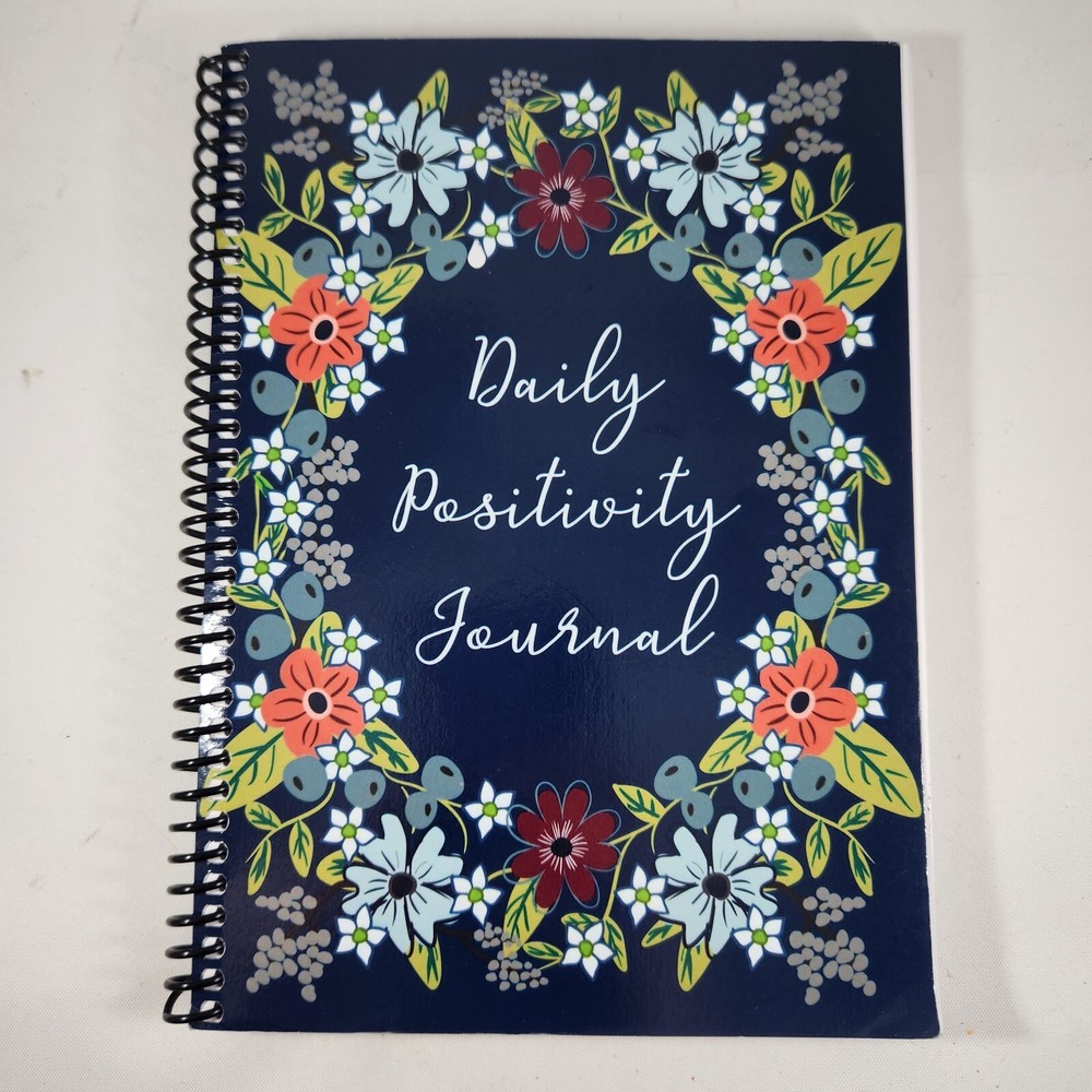Daily Positivity Journal Gratitude Practice Writing Journal Notebook Blue 8x5"