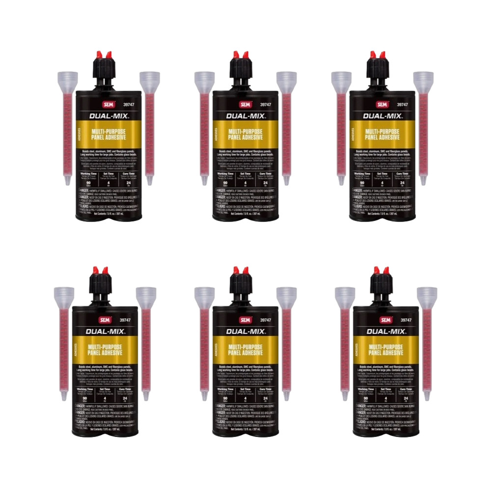 SEM 39747 Dual-Mix™ Multi-Purpose Panel Adhesive, 7 Oz, Black 6/Pack
