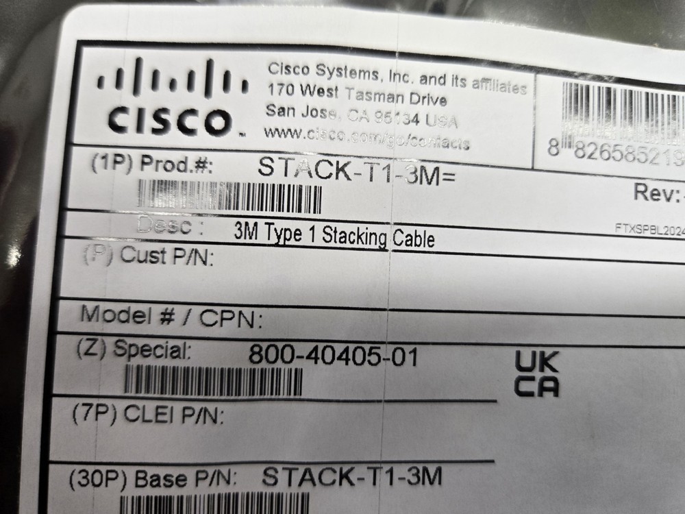 Cisco STACK-T1-3M=  Stacking Cable Brand New