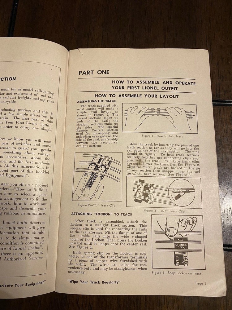 1950 Instructions For Assembling And Operating Lionel Trains Book - No Writing