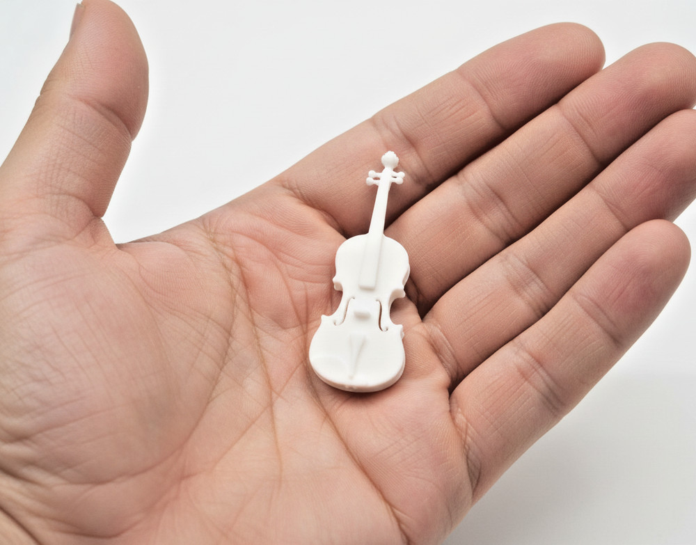 Tiny Violin Model – Ultra Miniature (Approx. 3 cm) - Color White
