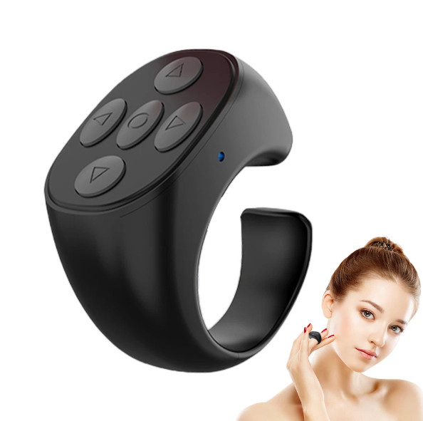 Bluetooth Compatible Phone Scrolling Page Turner Ring Fingertip Remote Control