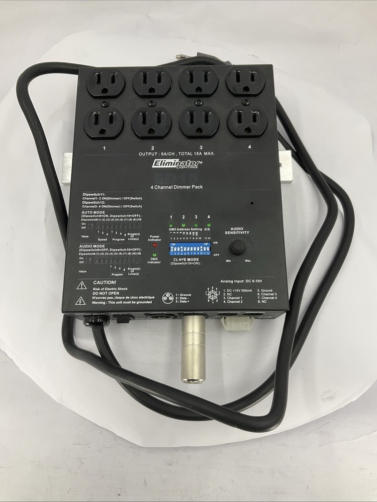 Eliminator Lighting 4-Channel DMX Lighting Dimmer Pack
