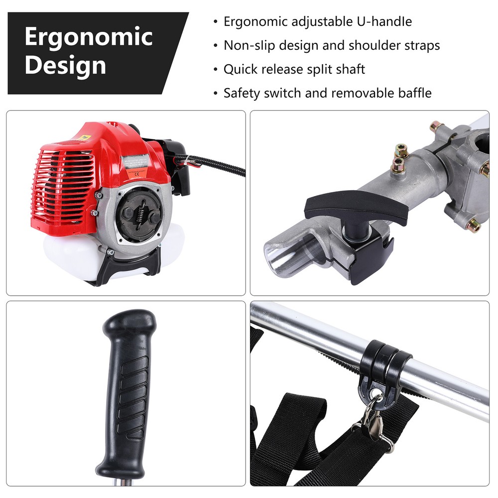 52CC 2-CYCLE GAS GRASS STRING TRIMMER FUEL EFFICIENT STRAIGHT SHAFT WEED EATER
