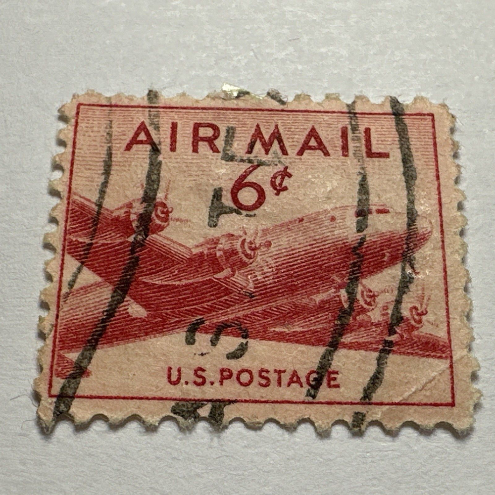6 CENT DC-4 SKYMASTER AIR MAIL USED STAMP 146ST