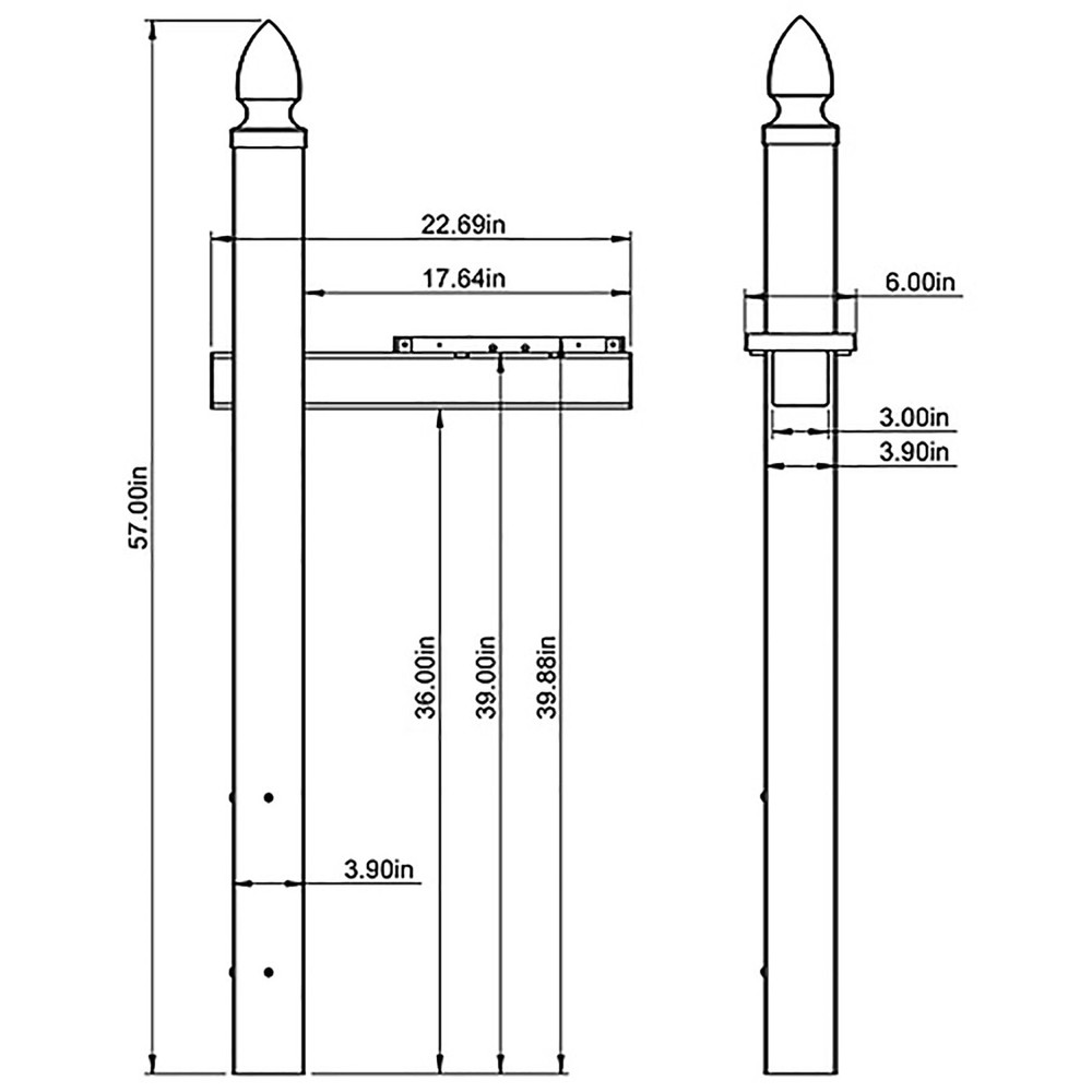 Architectural Mailboxes Whitley Plastic Mailbox Post, Compatibility Code A, B, C