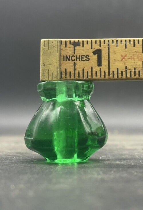 Depression Green Paneled Glass Cabinet Pull or Drawer Knob