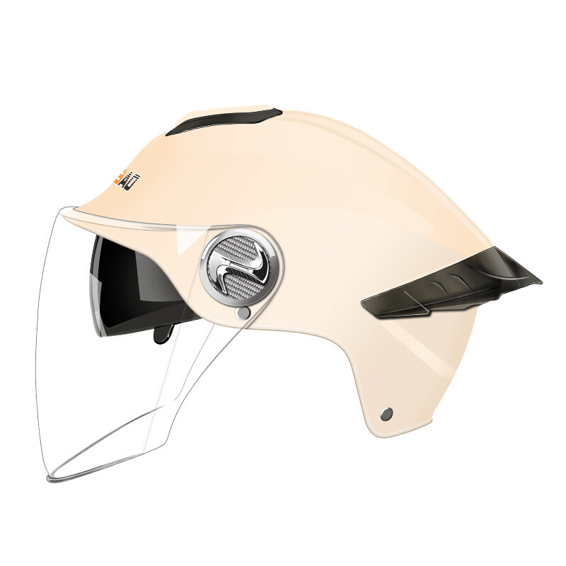 Motorcycle Half Helmet Double Visor Quick Release Vented Semi Removable Interior