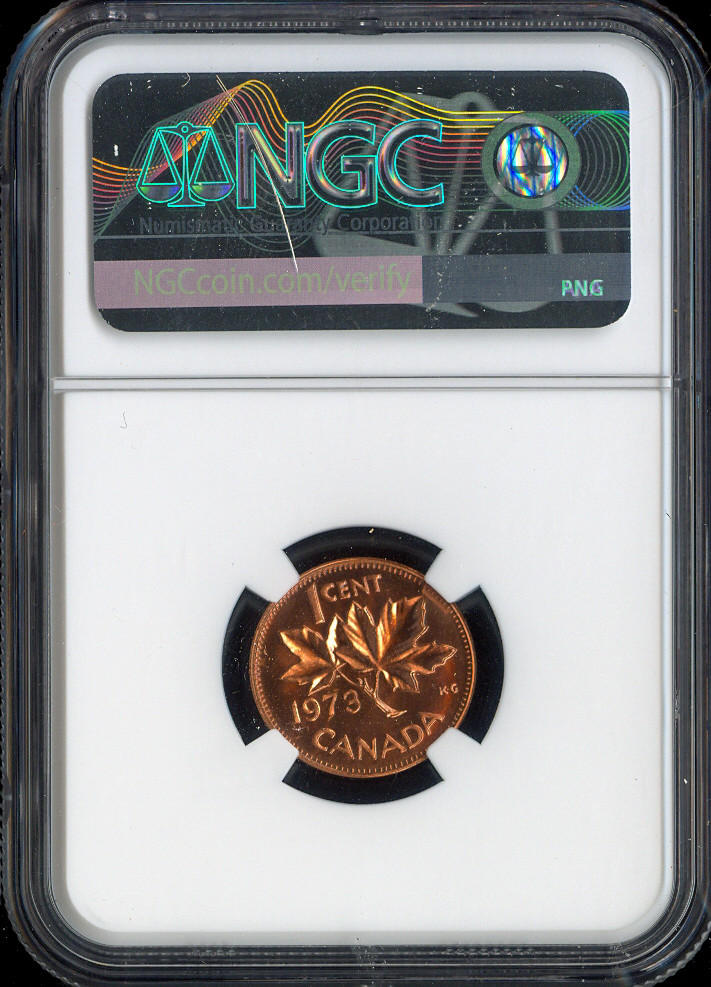 1973 Canada Small Cent 1C NGC MS66 RD - Quality