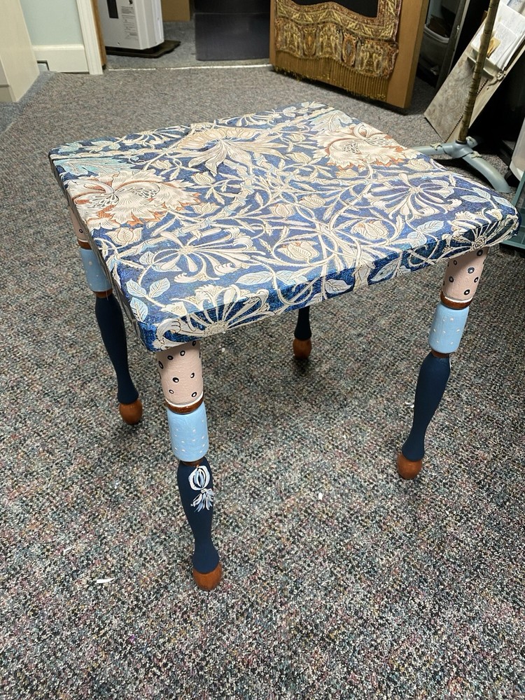 Hand Painted And Decoupaged Table