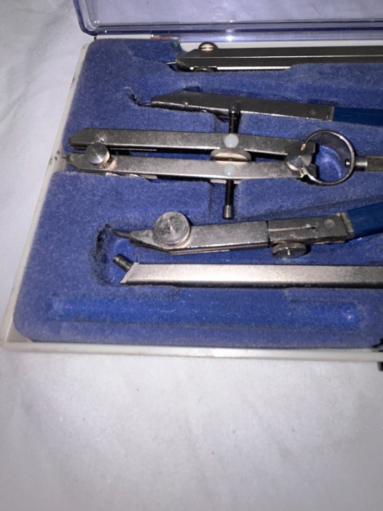 6-Piece Staedtler Mars Superbow Compass Set Germany Drafting Tools Vintage NOTE