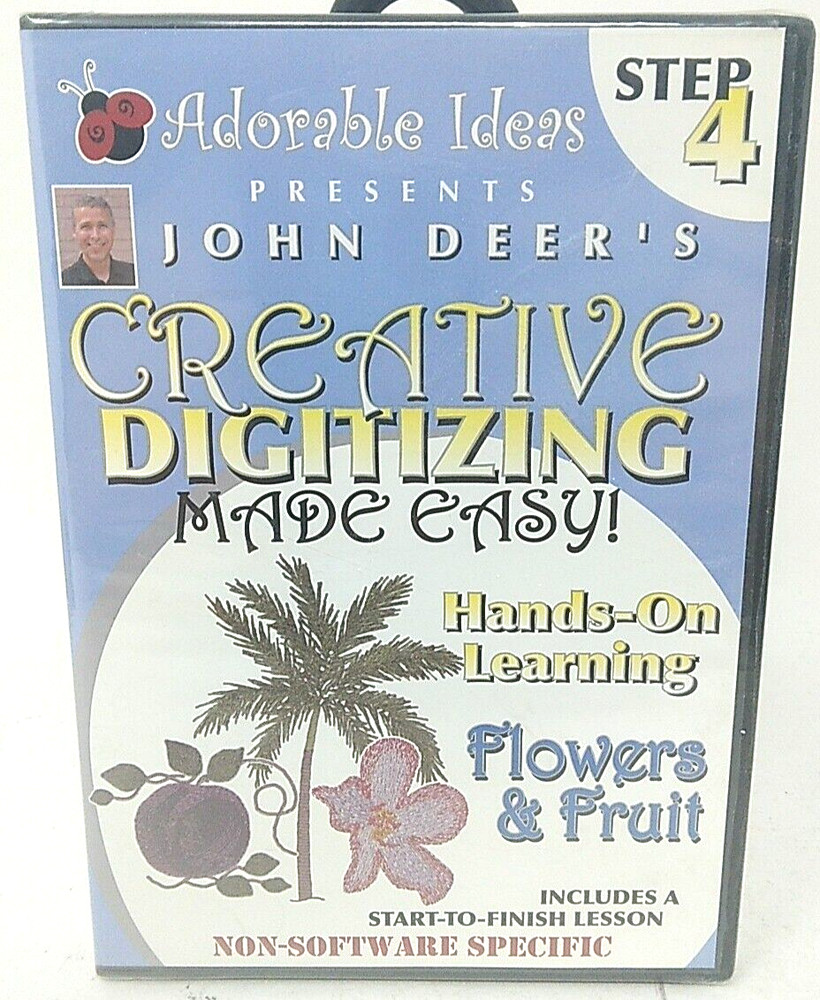 John Deer's Creative Digitizing Made Easy Flowers & Fruit Step 4 Software NEW