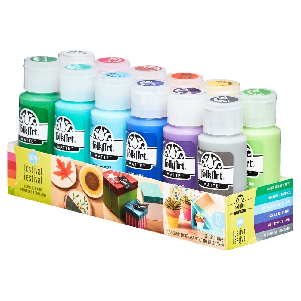 Acrylic Paint Set, Holiday, 24 fl oz, 12 pcs