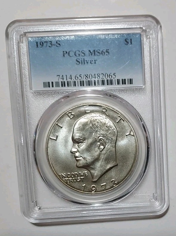 1973 S Eisenhower Ike Dollar $1 PCGS MS65 40% Silver