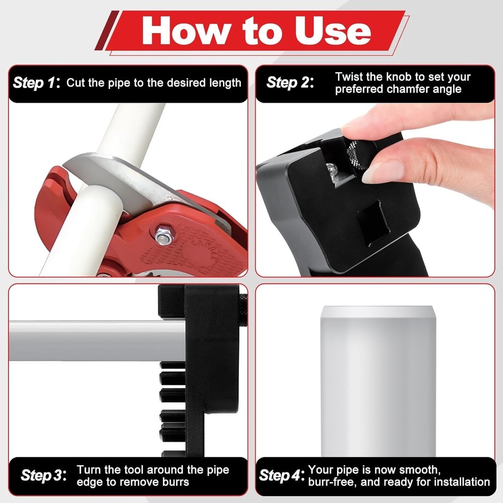 Plastic Pipe Reamer Deburring Tool PVC Chamfer Tool 0.5'' to 4''
