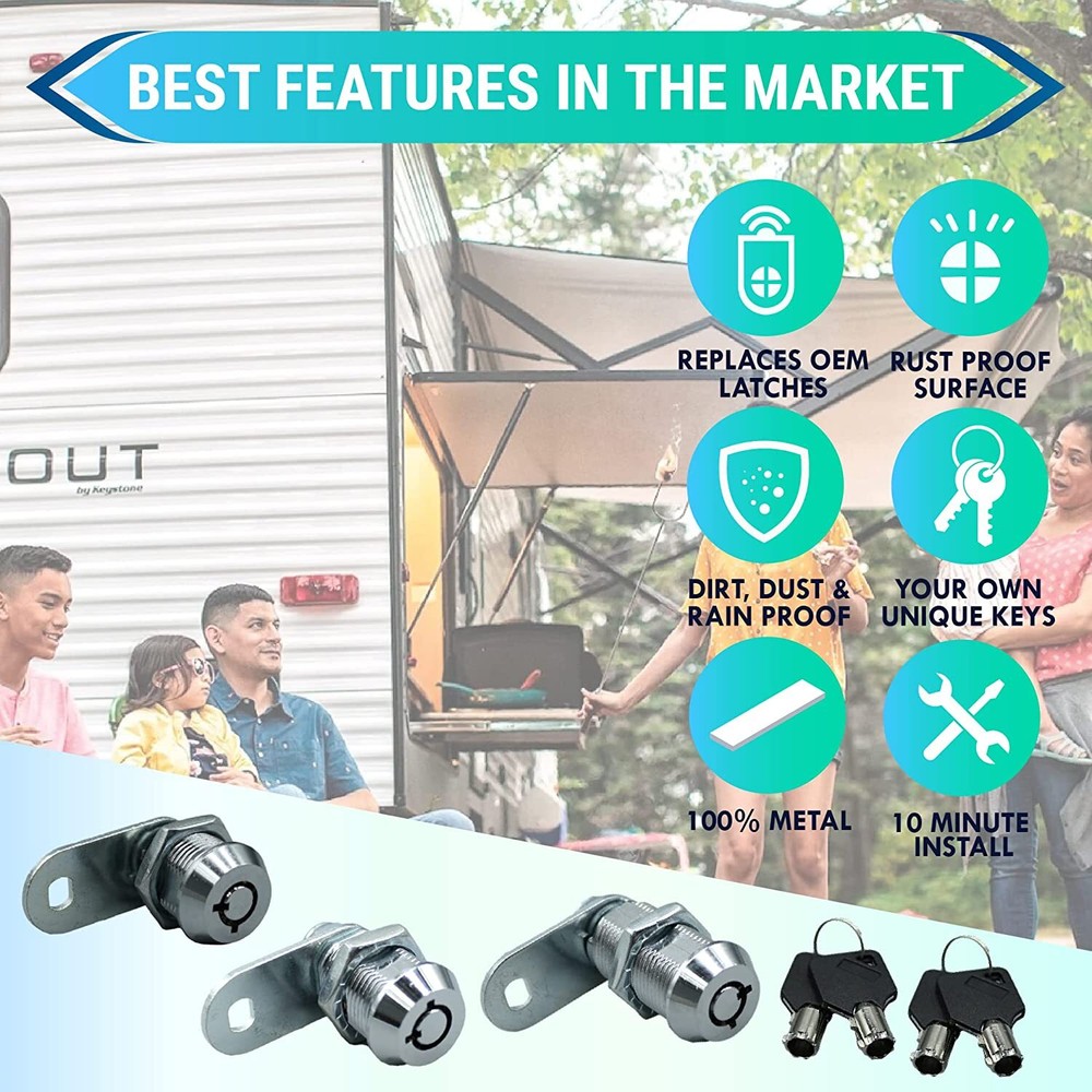 NEW LATCH.IT | 2-Pack RV Compartment Locks | 5/8", 7/8", 1 1/8"