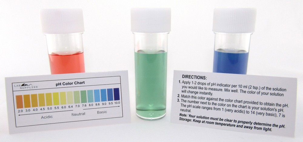 pH Indicator Test Drops, pH 2.0-10.0, 0.5 pH Intervals, 100 Tests
