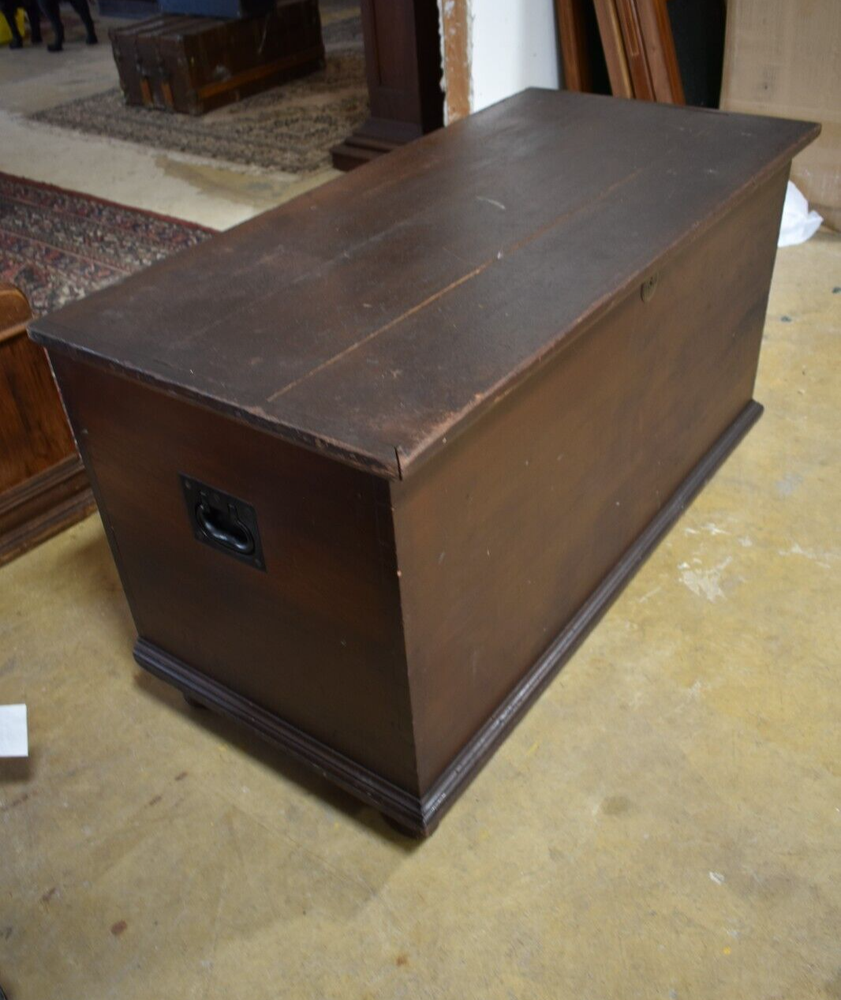 Antique Primitive Blanket Chest, Trunk with Dovetailed Corners