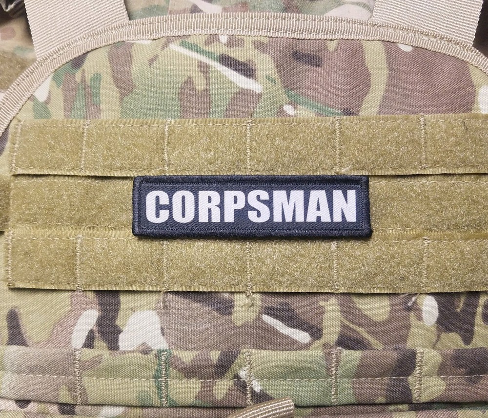 CORPSMAN 1x4 Tactical Hook Navy Military Patch