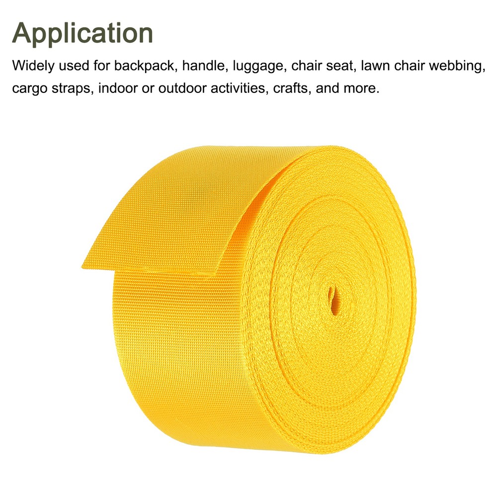 Flat Nylon Webbing Strap 2 Inch 10 Yards Corn Yellow for Backpack