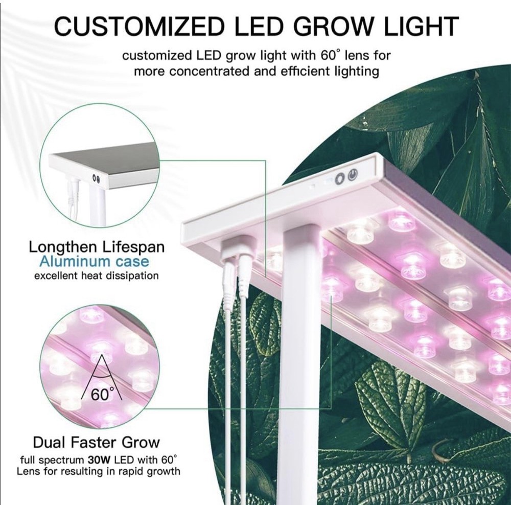 eSuperegrow Hydroponic Growing System Indoor Kit with LED Light, Trellis, Pump