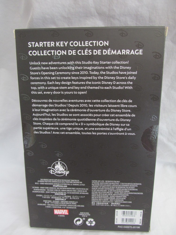 Genuine Disney Key Set Pixar Marvel Star Wars Studio Starter Collection Sealed