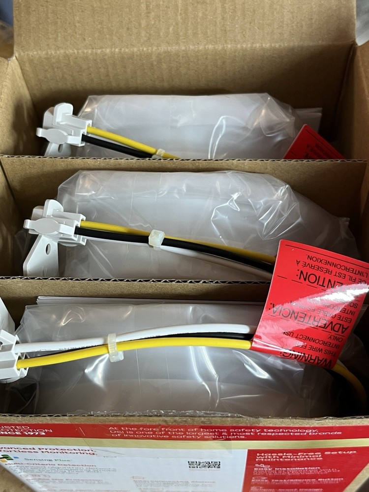 Universal Security 3 Pack Hardwired Smoke Detector W/ Ionization Sensor