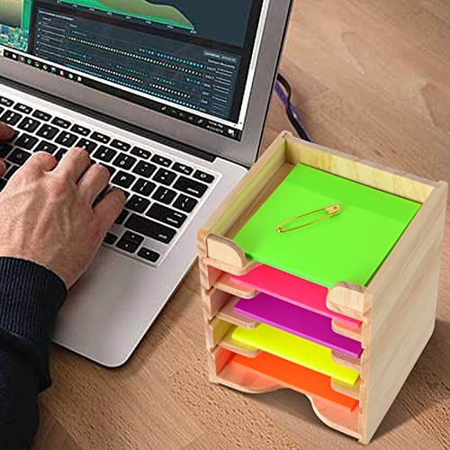 Sticky Note Holder Sticky Note Organizer 3”x3” Wood Sticky Notes Holder
