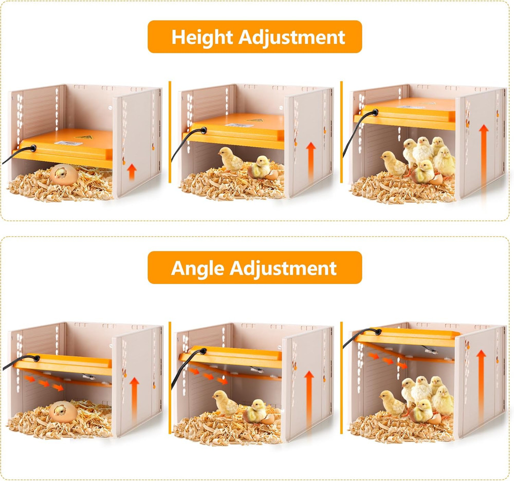 Chick Brooder, Chicken Brooder Heating Plate for Chicks with Adjustable Height a