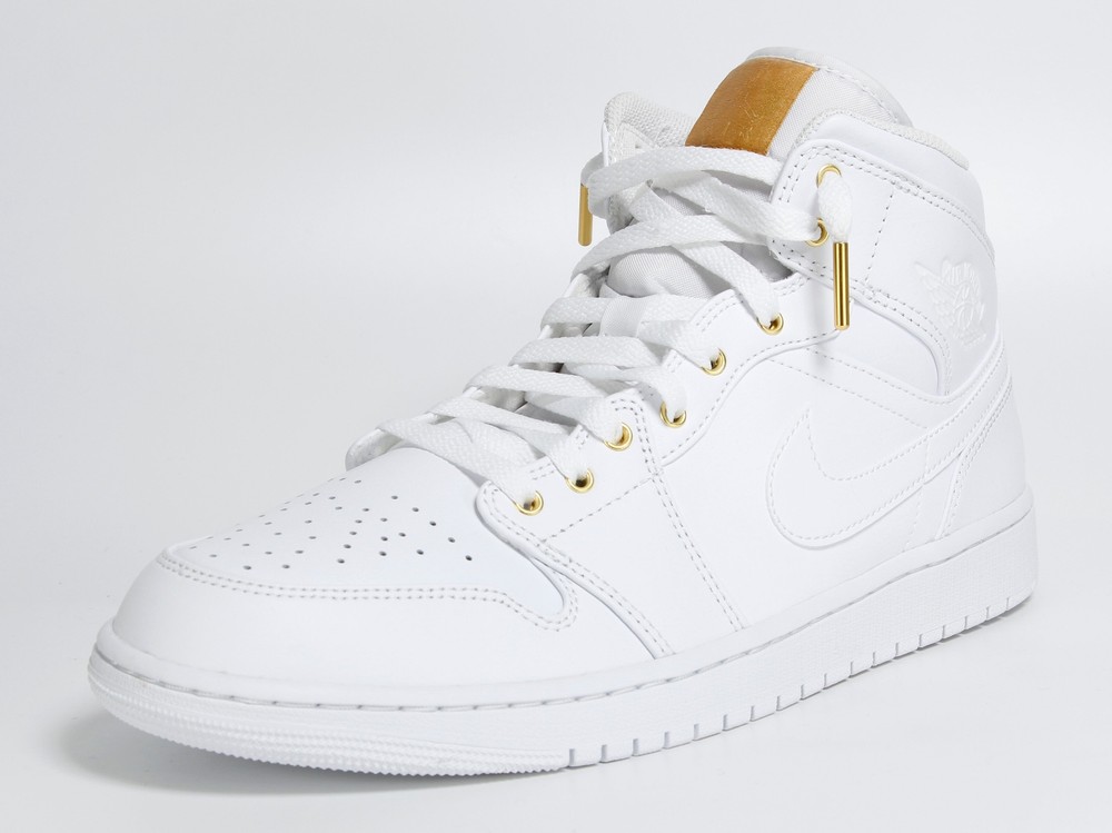 Custom Jordan 1 Mid White & Gold (MENS)