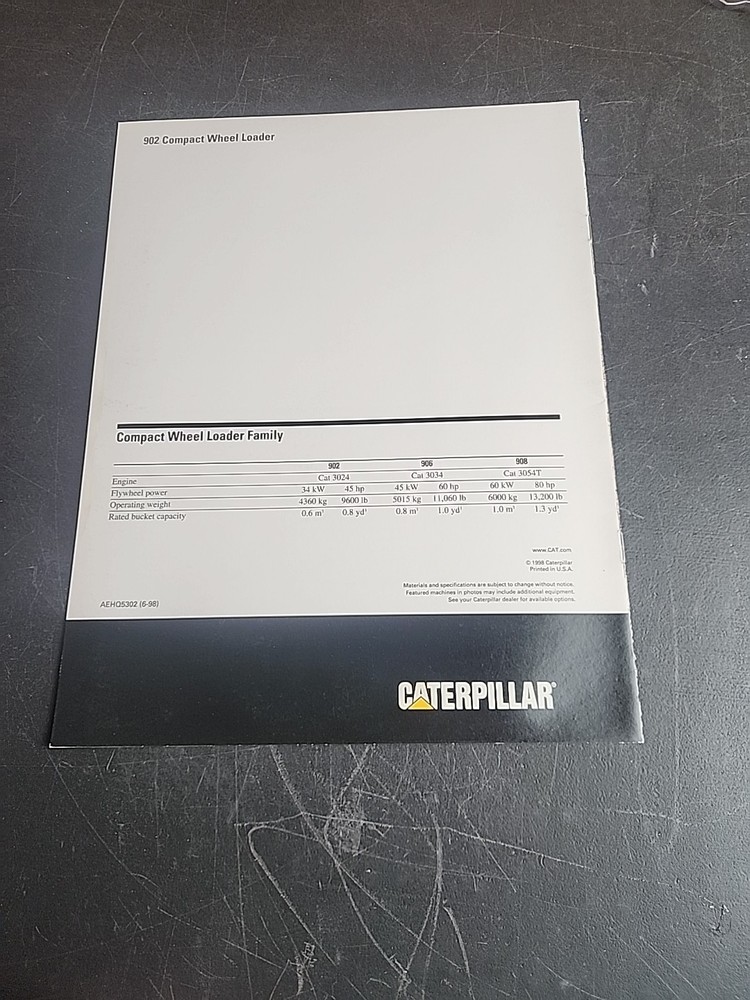 Caterpillar 902 Compact Wheel Loader Brochure
