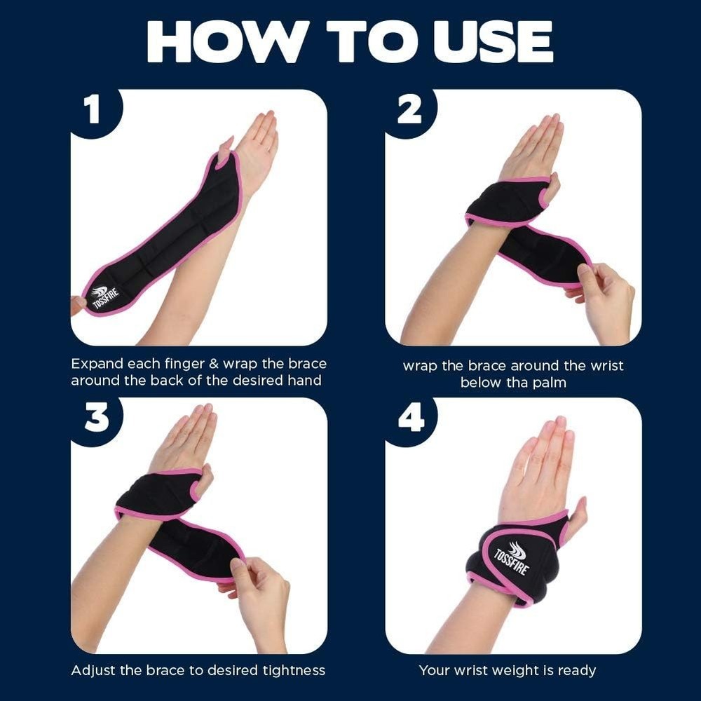 Wrist Weights with Thumb Loops Lock, 1lb*2 2lbs*2 for Running, Strength Train...