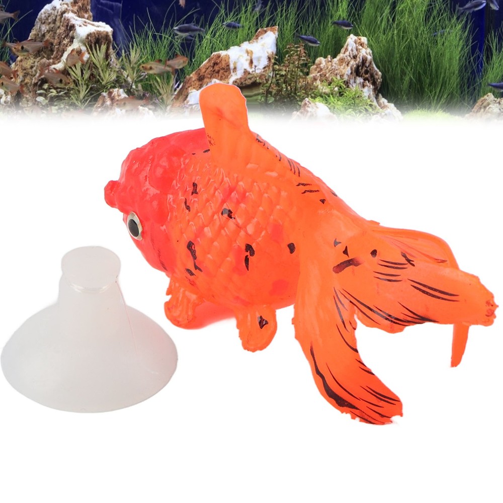 Artificial Fish Glowing Effect Silicone Simulation Gold Fish For Fish Bowl