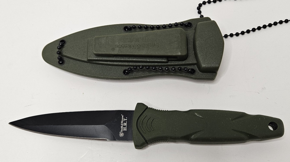 Smith & Wesson HRT Tactical Dagger Boot Knife Fixed Blade With Sheath and Clip