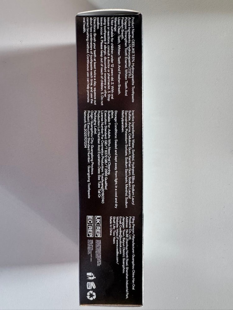 CEELIKE 7.5% Nano Hydroxyapatite Toothpaste - 3 x 4.23 oz