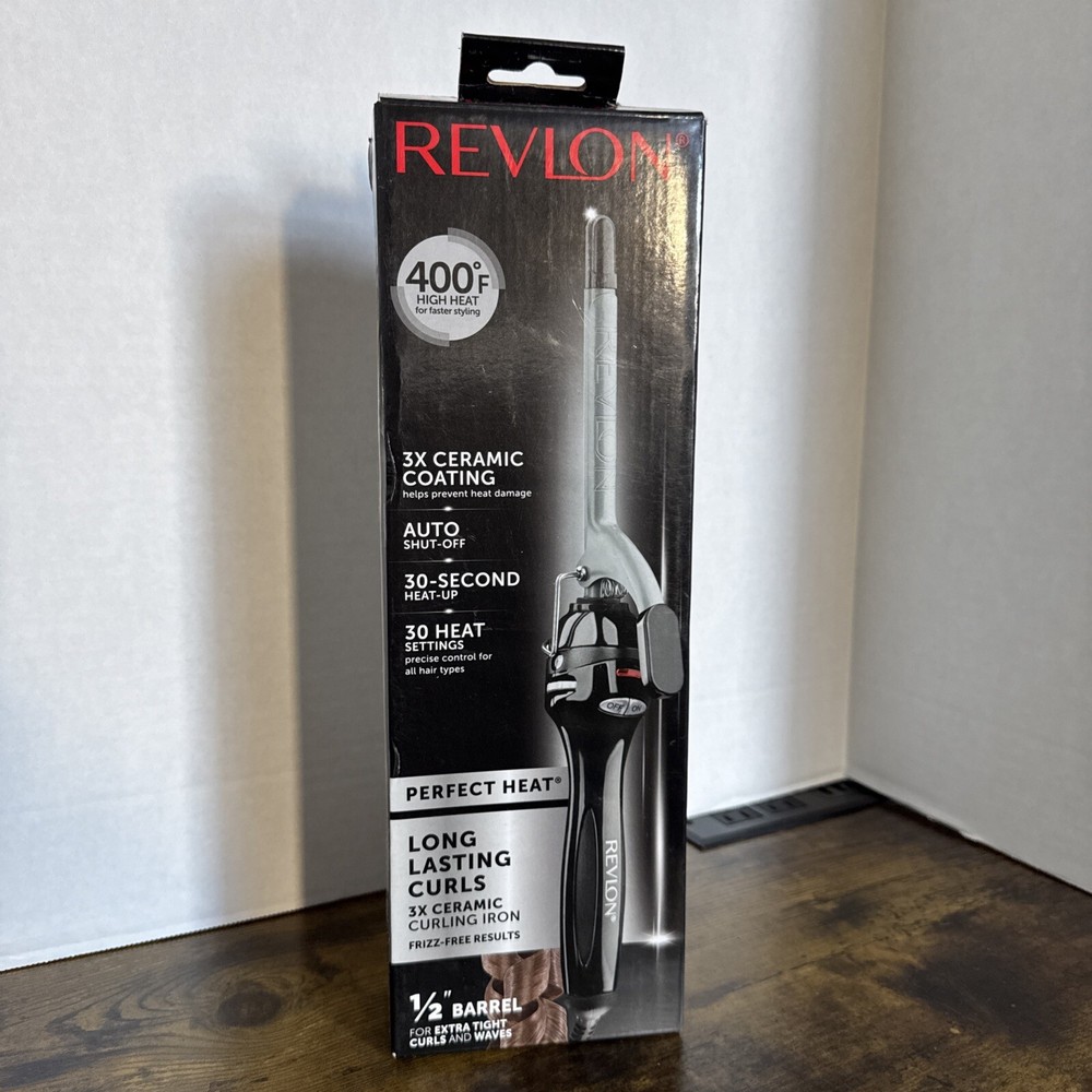 Revlon 1/2” Barrel Ceramic Curling Iron NEW OPEN BOX