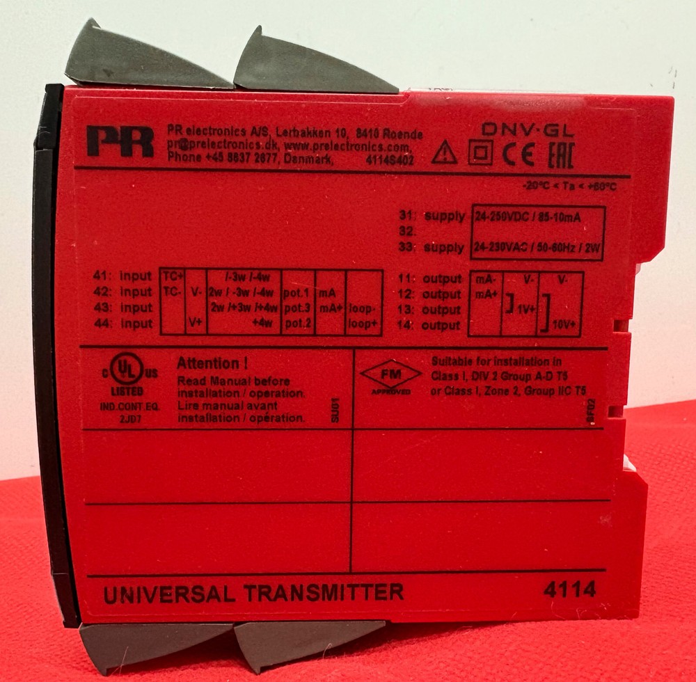 PR ELECTRONICS PR 4114 UNIVERSAL TRANSMITTER